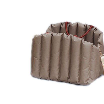 Light khaki pet nest travel cat and dog nest cage mat handbag for winter warmth