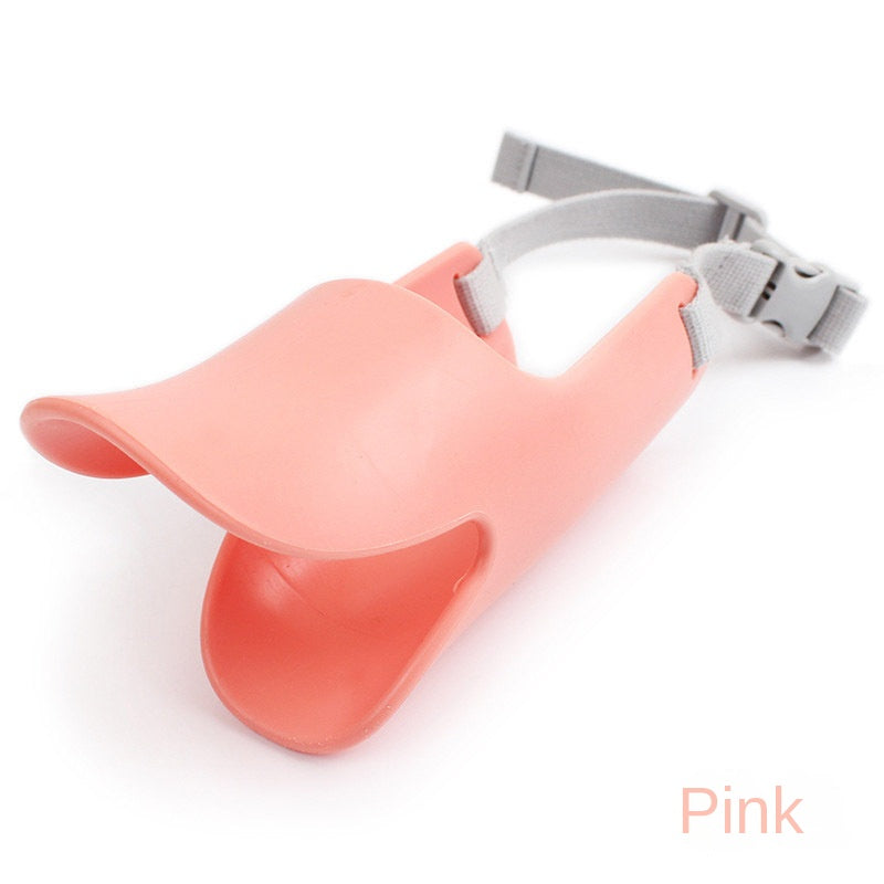 Dog Muzzle Anti-Bite and Anti-Bark Silicone Duckbill Muzzle Comfortable and Breathable Adjustable Strap Pet Mask