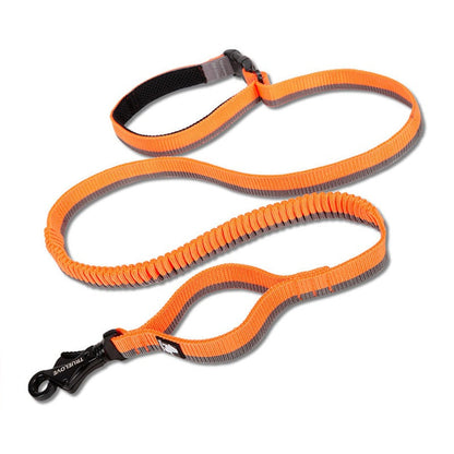Adjustable elastic pet dog leash with cushioning for outdoor running and waist tying in multiple colors