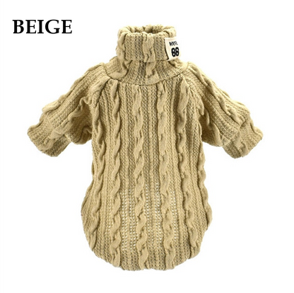 Winter Warm Knitted Turtleneck Sweater for Small Dogs and Cats - Cozy