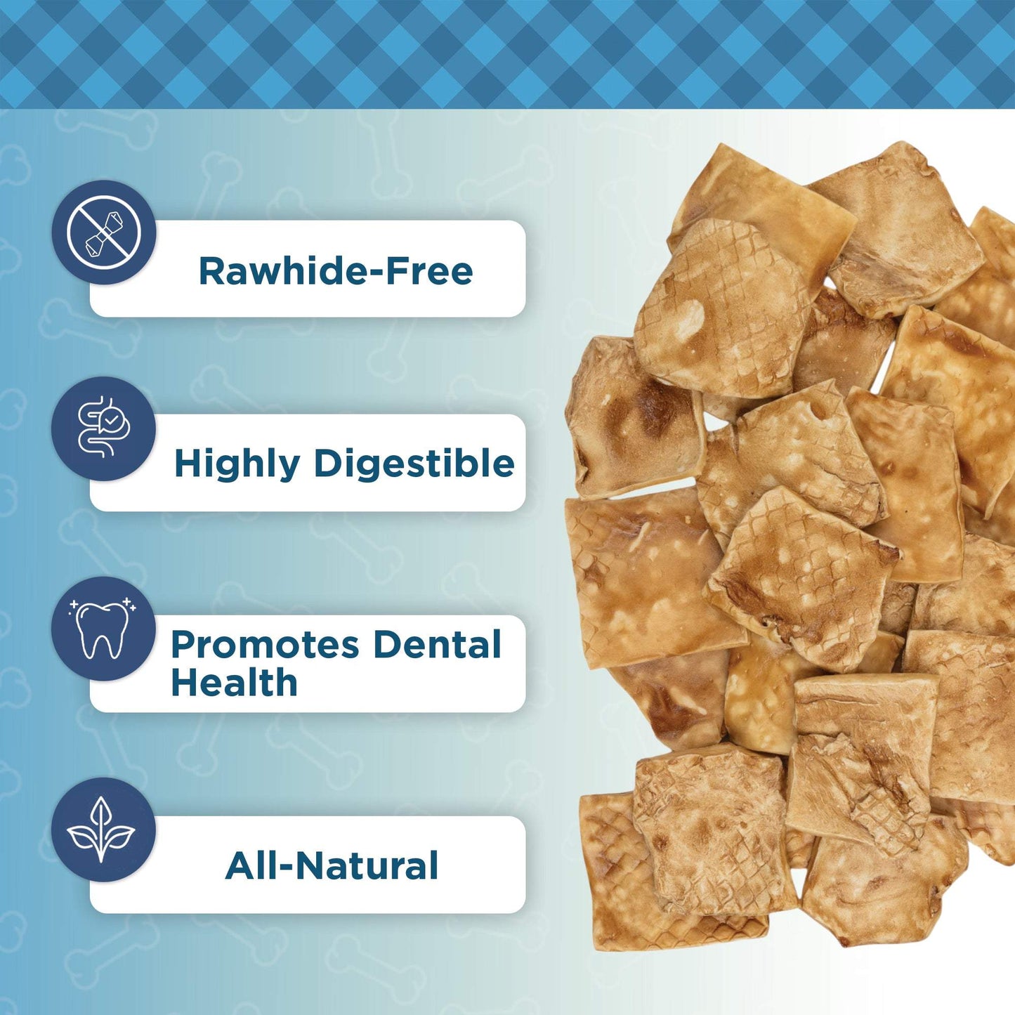 Country Living 4x4 BeCountry Living Beef Cheek Chip 4"x 4" -Natural, Long-Lasting Dog Chewsef Cheek Chip dog treats chicken flavor rawhide-free natural dental health chew