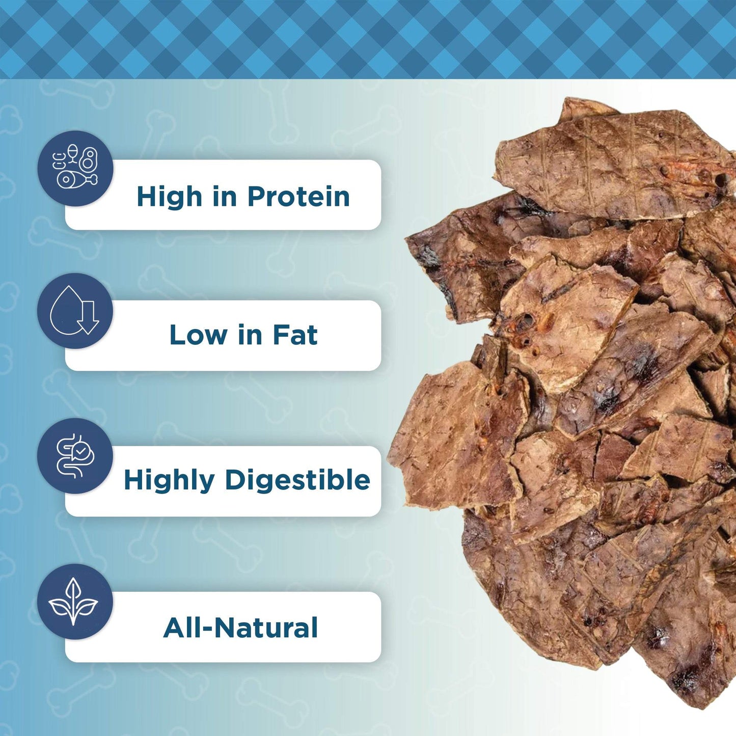 Country Living Beef Lung Slices 4"-6" dog treats high protein low fat all-natural crunchy pieces