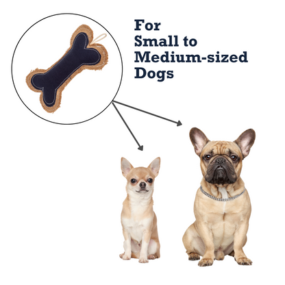 Country Living Jean Leather-Jute durable bone-shaped chew toy for small to medium-sized dogs made of natural jean leather and jute