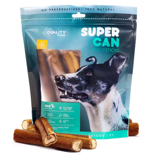 6-inch jumbo bully sticks dog treats natural pork lung high protein low fat crunchy chews pack of 10