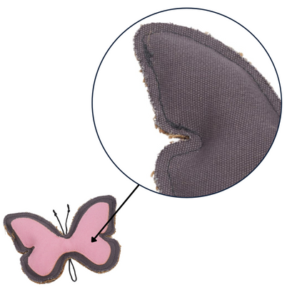 Country Living Canvas butterfly-shaped durable and non-toxic dog chew toy made of natural jute and canvas