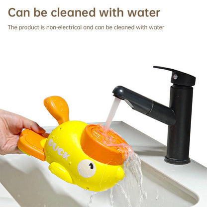 Yellow intelligent cartoon dog automatic feeder with large capacity and pet-pressing function