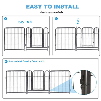 16 Panels Dog Playpen for Outdoor, Yard, and Camping - 24 inch Height