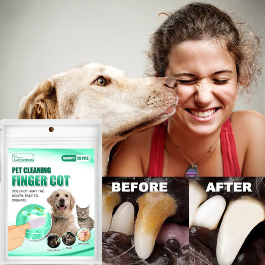 Pet Tooth Cleaning Finger Sleeves for Dogs and Cats Oral Hygiene Care