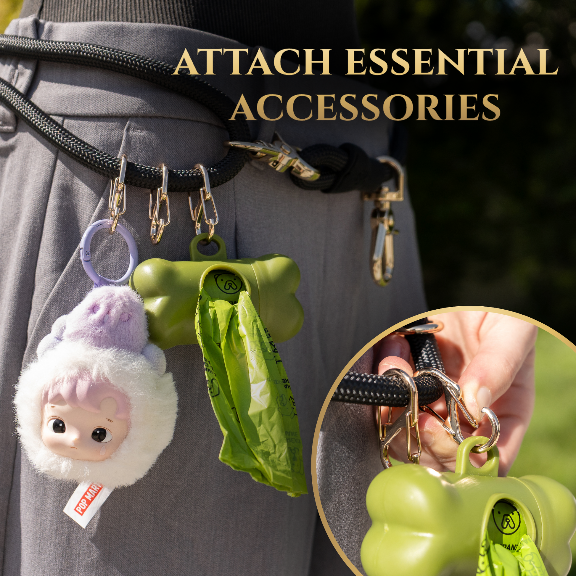Calm Command hands-free no-pull leash gently redirects dog pulling pressure from neck to chest for safe, comfortable walks