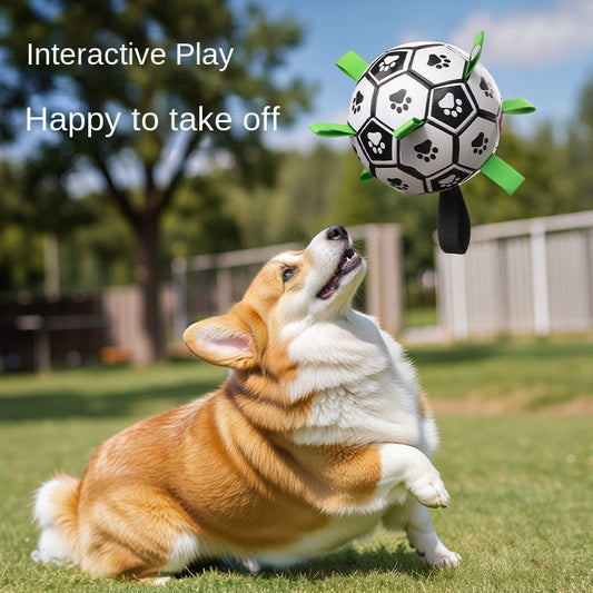 Dog Toy Ball for Teeth Cleaning and Durable Chewing Dog Soccer Ball for Outdoor Use