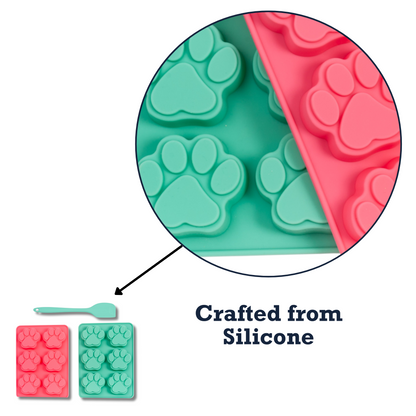 Silicone Baking Kit – 3-Piece Set, Paw Print Mold & Spatula for Treats