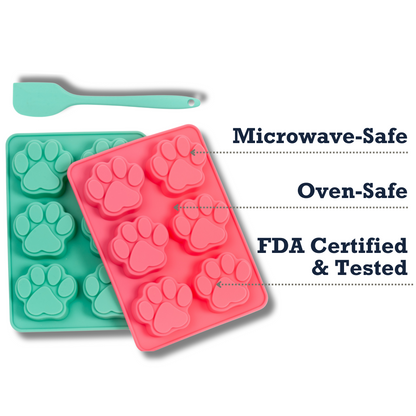 Silicone Baking Kit – 3-Piece Set, Paw Print Mold & Spatula for Treats