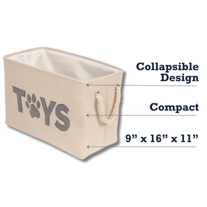 Country Living Foldable Fabric Dog Toy Storage Bin - Stylish Organizer