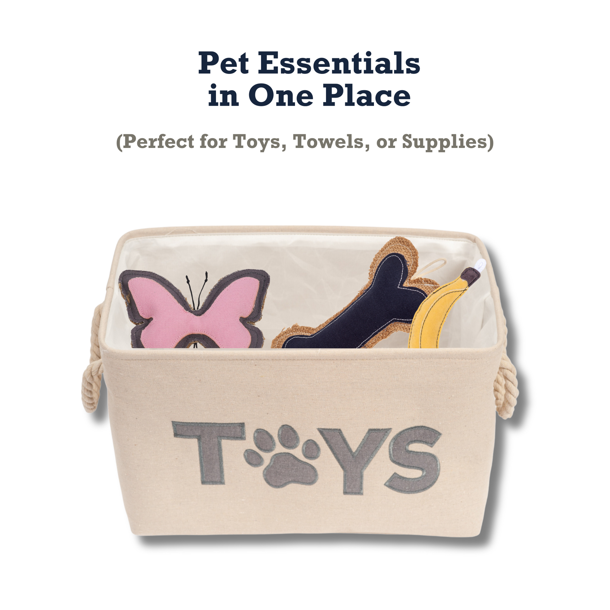 Country Living Foldable Fabric Dog Toy Storage Bin - Stylish Organizer