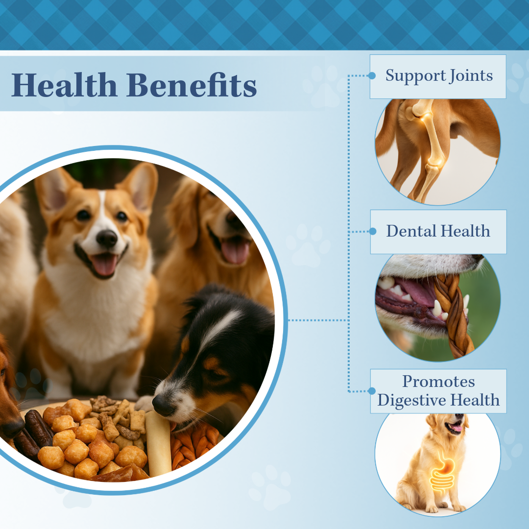Country Living Bark-Uterie Board natural dog treats supporting joint, dental, and digestive health, suitable for all breeds and sizes