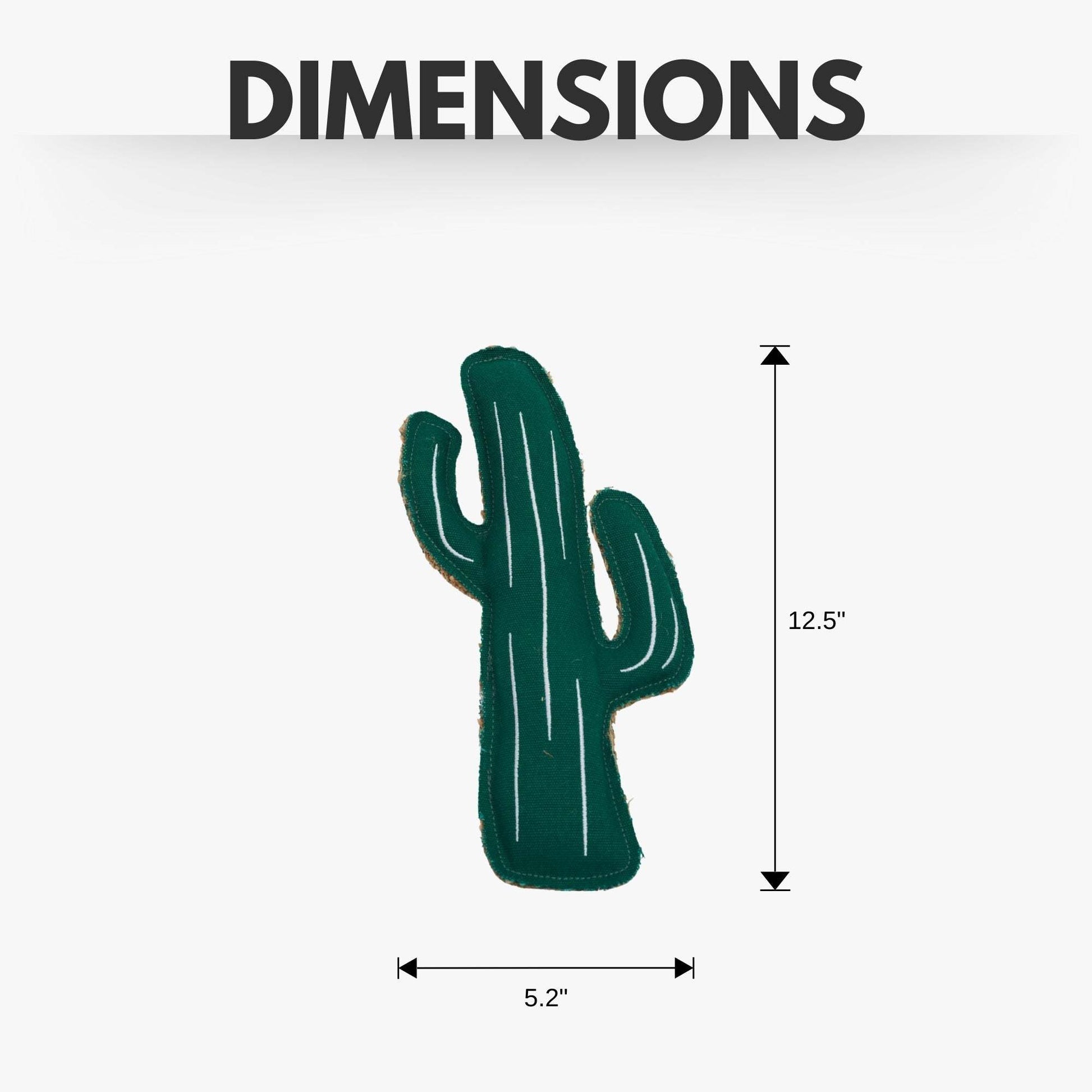 Country Living Canvas cactus-shaped durable jute and canvas dog chew toy measuring 12.5 by 5.2 inches