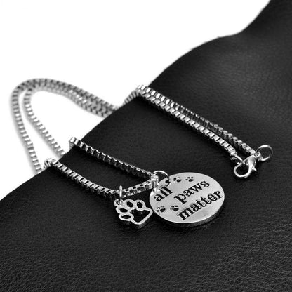 All Paws Matter Pendant Necklace- Pet Rescue Jewelry for Animal Lovers