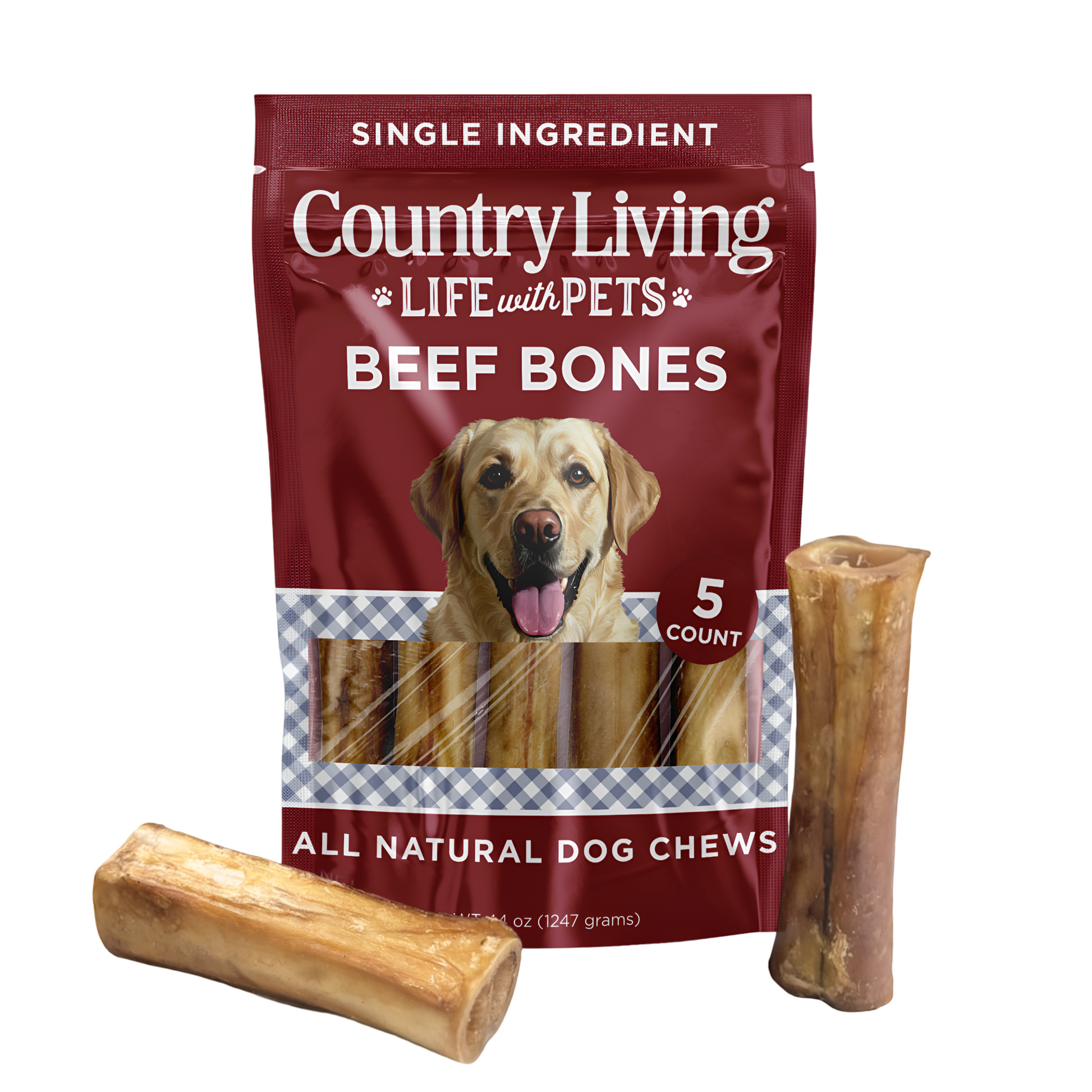 Country Living Beef Center Cut Bones for Dog 5”-6” – All-Natural Chews