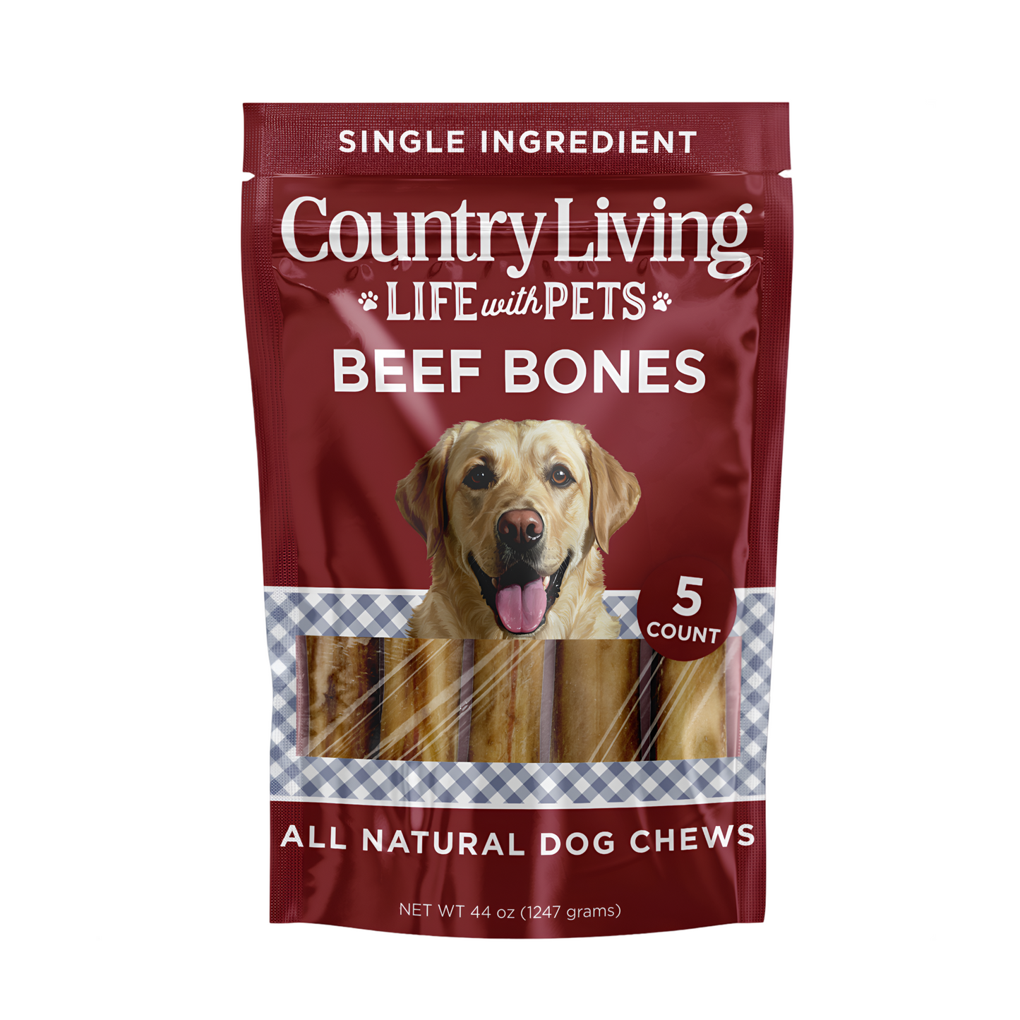 Country Living Beef Center Cut Bones for Dog 5”-6” – All-Natural Chews