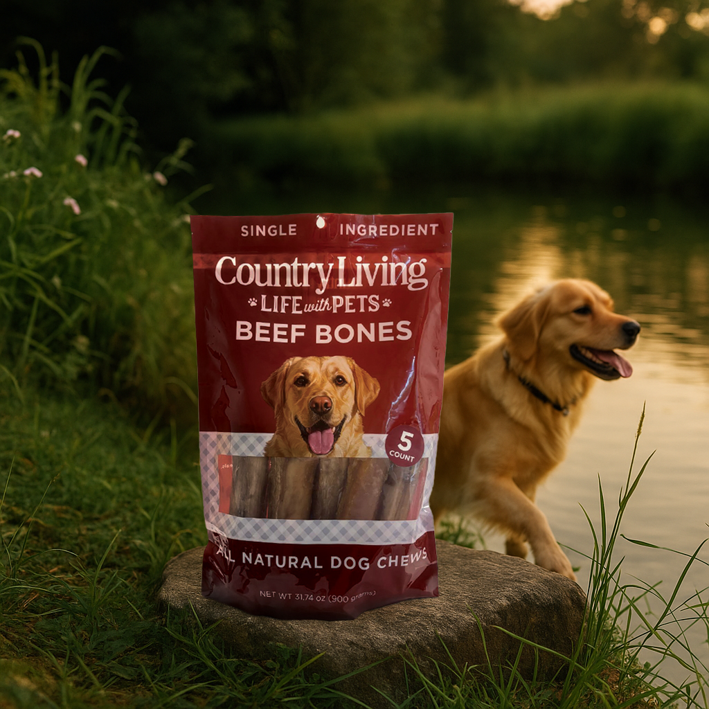 Country Living Beef Center Cut Bones for Dog 5”-6” – All-Natural Chews