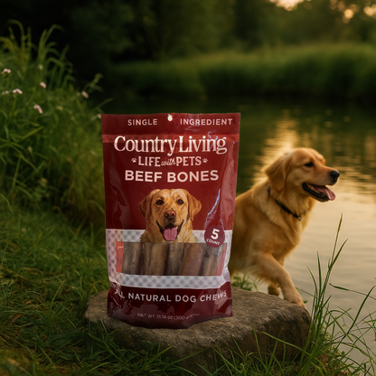 Country Living Beef Center Cut Bones for Dog 5”-6” – All-Natural Chews