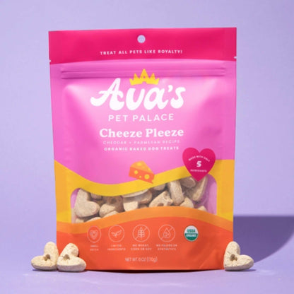 Organic Baked Dog Treats by Ava's Pet Palace - Cheeze Pleeze 6oz 2-Pk