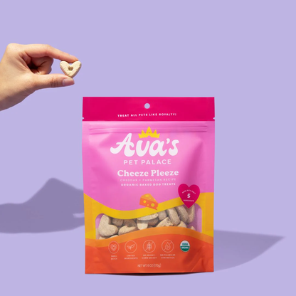 Organic Baked Dog Treats by Ava's Pet Palace - Cheeze Pleeze 6oz 2-Pk