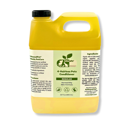 4-HAIRLESS PETS Regular Regular Conditioner for normal to oily skin hairless pets, natural organic ingredients, 32 oz bottle