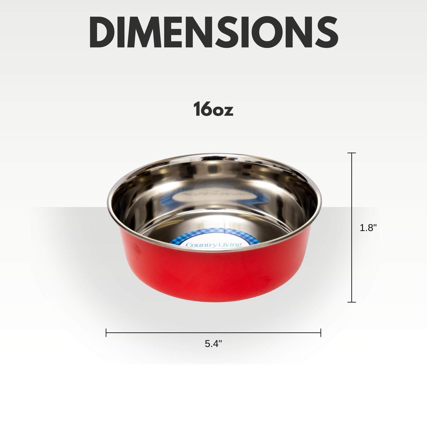 Country Living Set of 2 Heavy Gauge Stainless Steel Dog Bowls –Durable