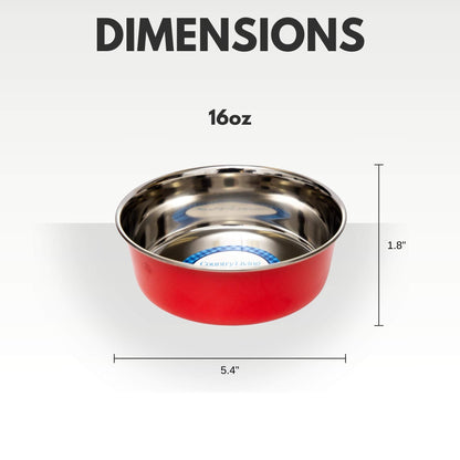 Country Living Set of 2 Heavy Gauge Stainless Steel Dog Bowls –Durable