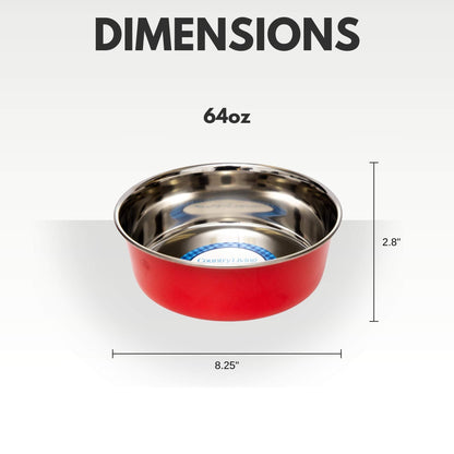 Country Living Set of 2 Heavy Gauge Stainless Steel Dog Bowls –Durable