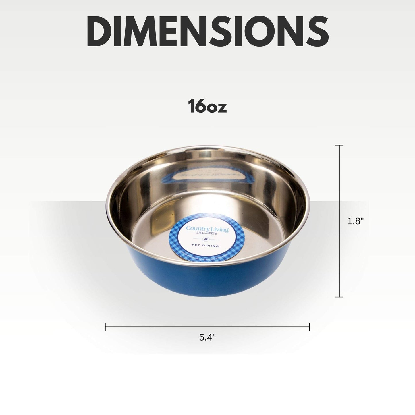 Country Living Set of 2 Heavy Gauge Stainless Steel Dog Bowls –Durable