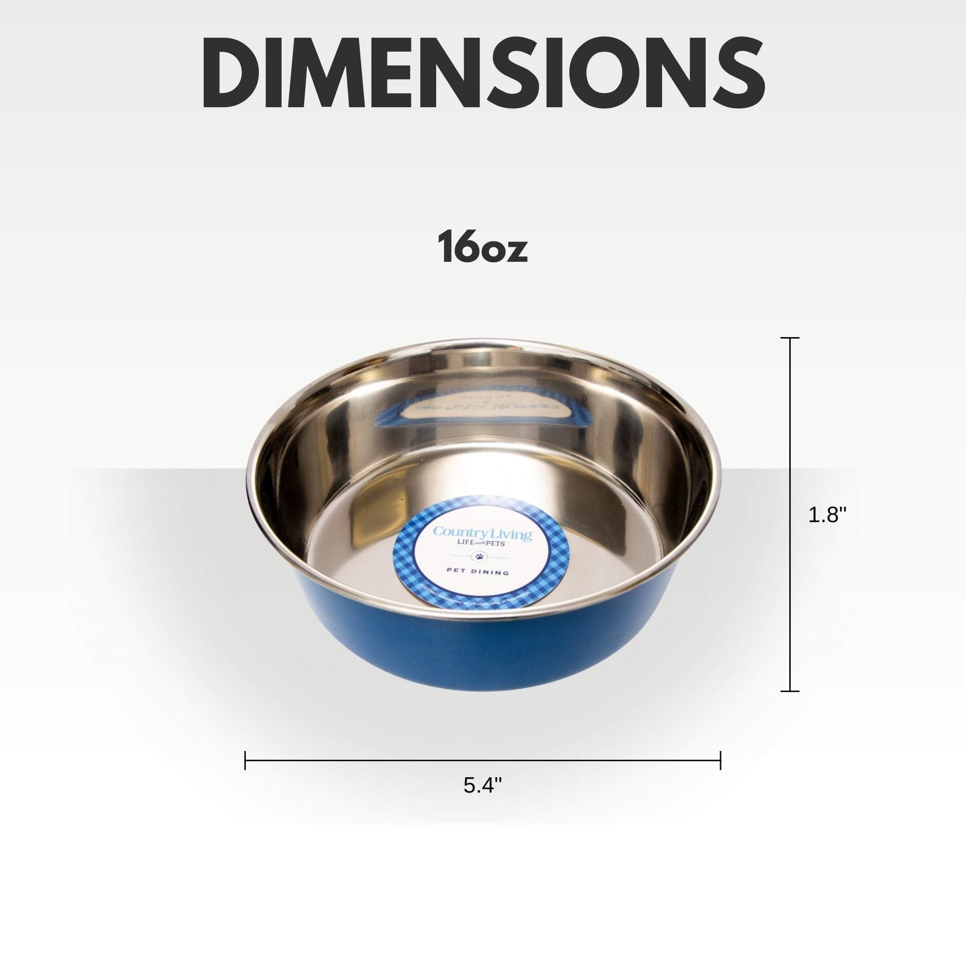 Country Living Set of 2 Heavy Gauge Stainless Steel Dog Bowls –Durable