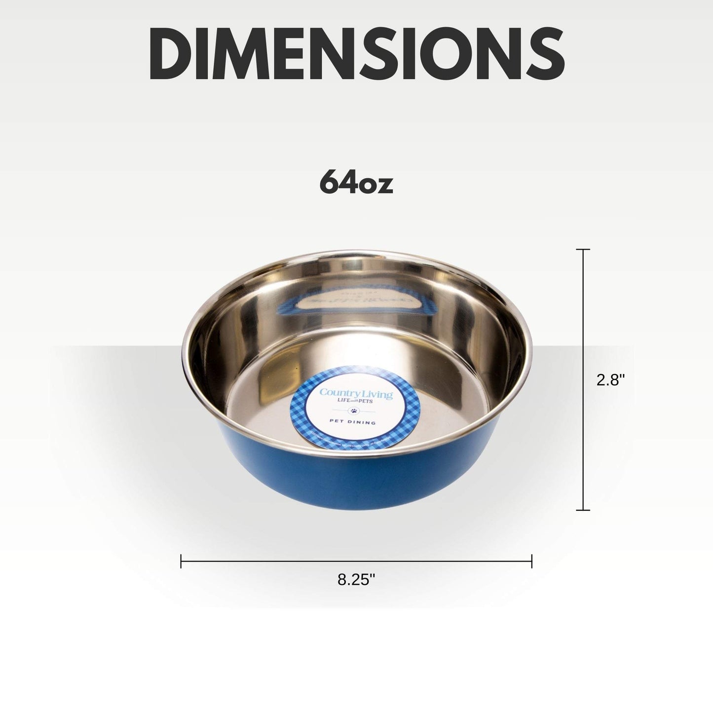 Country Living Set of 2 Heavy Gauge Stainless Steel Dog Bowls –Durable