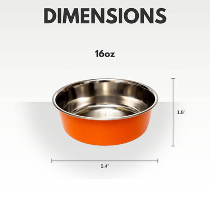 Country Living Set of 2 Heavy Gauge Stainless Steel Dog Bowls –Durable