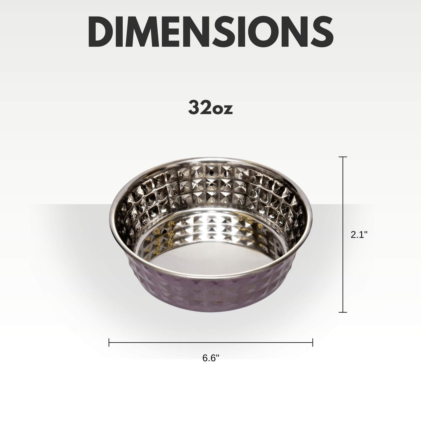 Country Living hammered stainless steel dog bowl lavender 32oz dimensions 6.6x2.1 inches