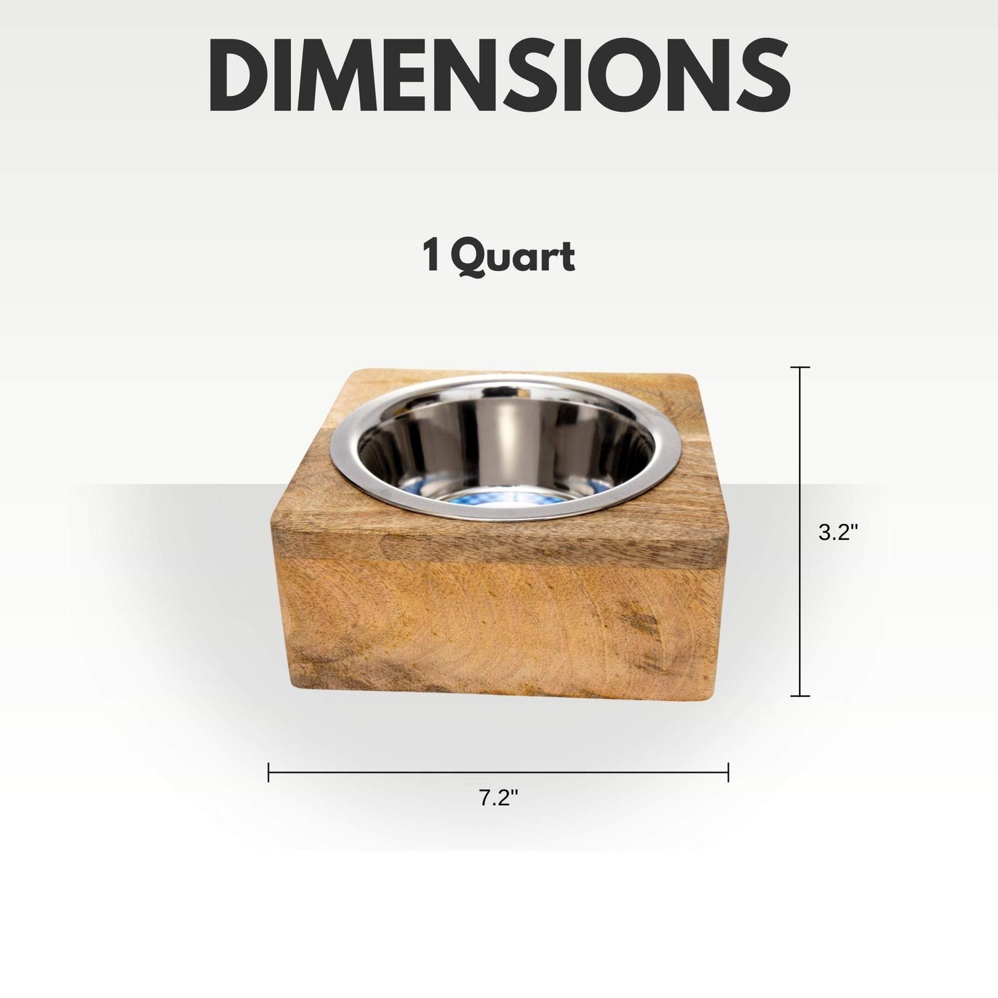 Country Living Stylish Stainless Steel Dog Bowl with Mango Wood Stand