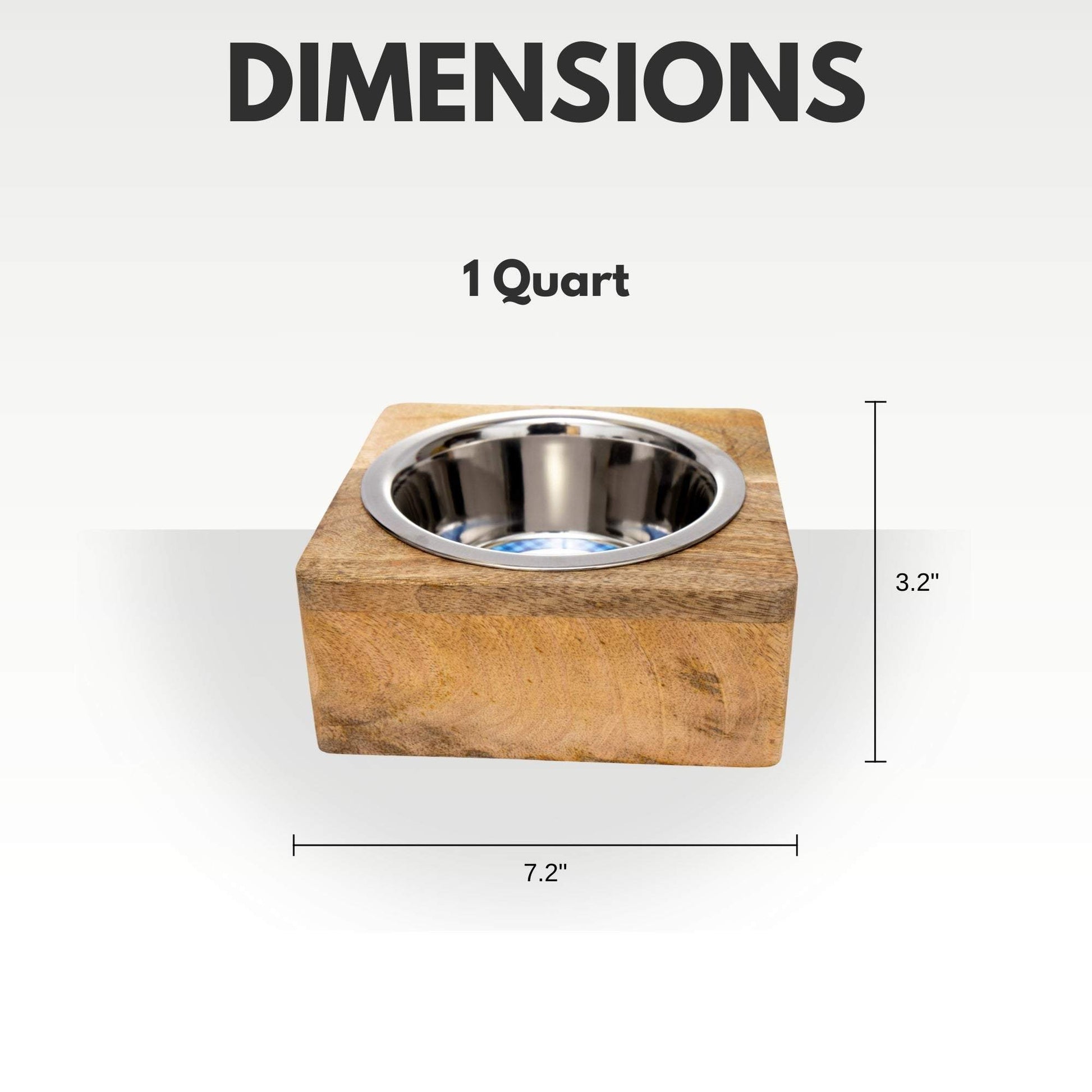Country Living Stylish Stainless Steel Dog Bowl with Mango Wood Stand