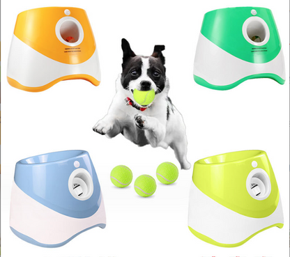 Durable electric interactive dog ball thrower machine with mini tennis balls for fetch training