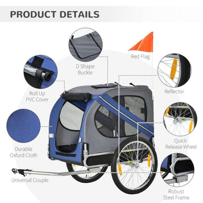 Bike Trailer Cargo Cart for Dogs & Pets - Heavy Duty Weather Resistant