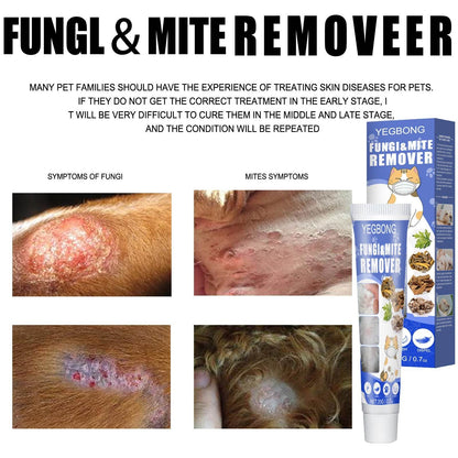 Pet mite relief cream for dogs and cats skin itching and mite removal topical care