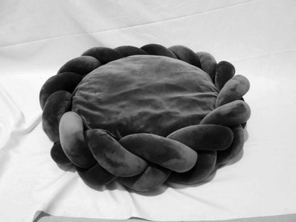 Round detachable pet kennel mat filled with polyester cotton in multiple colors