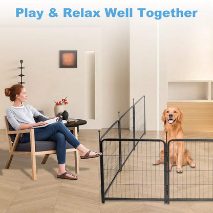 16 Panels Dog Playpen for Outdoor, Yard, and Camping - 24 inch Height