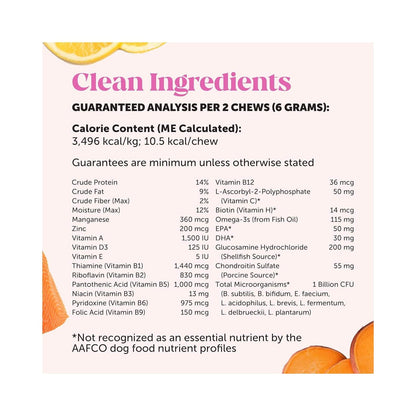 Multivitamin chews for dog in various packaging and forms