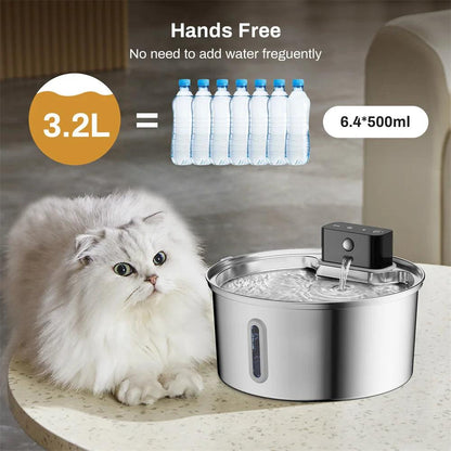 Pet intelligent water dispenser with wireless sensor and 304 stainless steel for cats and dogs