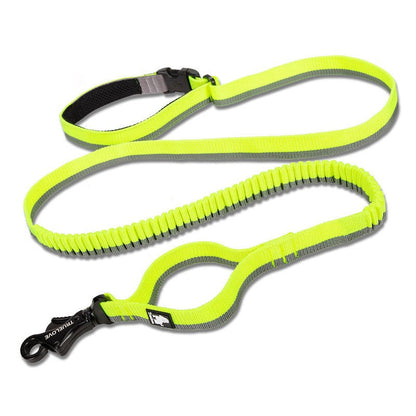Adjustable elastic pet dog leash with cushioning for outdoor running and waist tying in multiple colors
