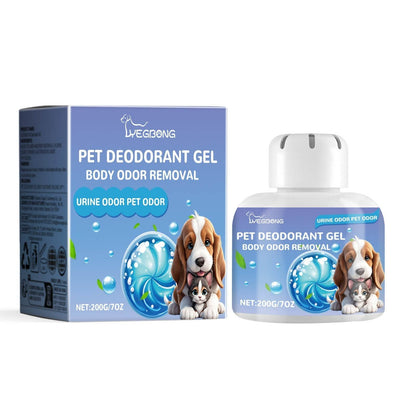 Pet deodorant gel for cats and dogs removing odors and freshening air