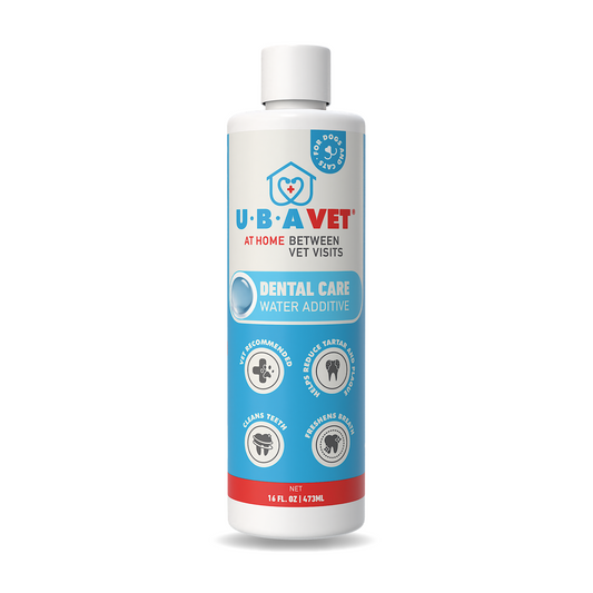 UBAVET Dental Care Water Additive for Dogs and Cats 16 oz bottle for oral health and fresh breath