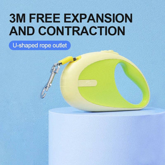 3m green automatic retractable nylon durable pet leash for small dogs and cats