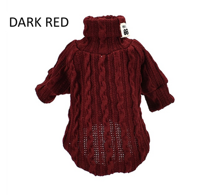 Winter Warm Knitted Turtleneck Sweater for Small Dogs and Cats - Cozy